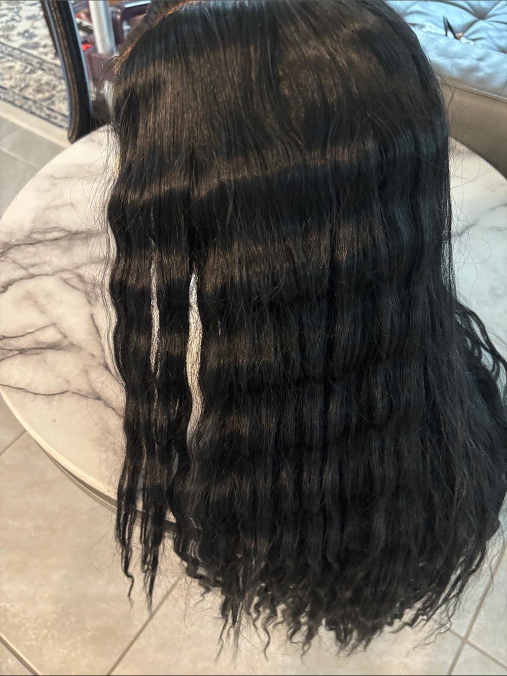 Black Lace Front Human Hair Wig - Natural Black - Picture 2 of 6